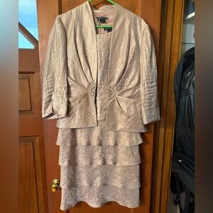 Jessica Howard Shimmering Gold Dress with Jacket